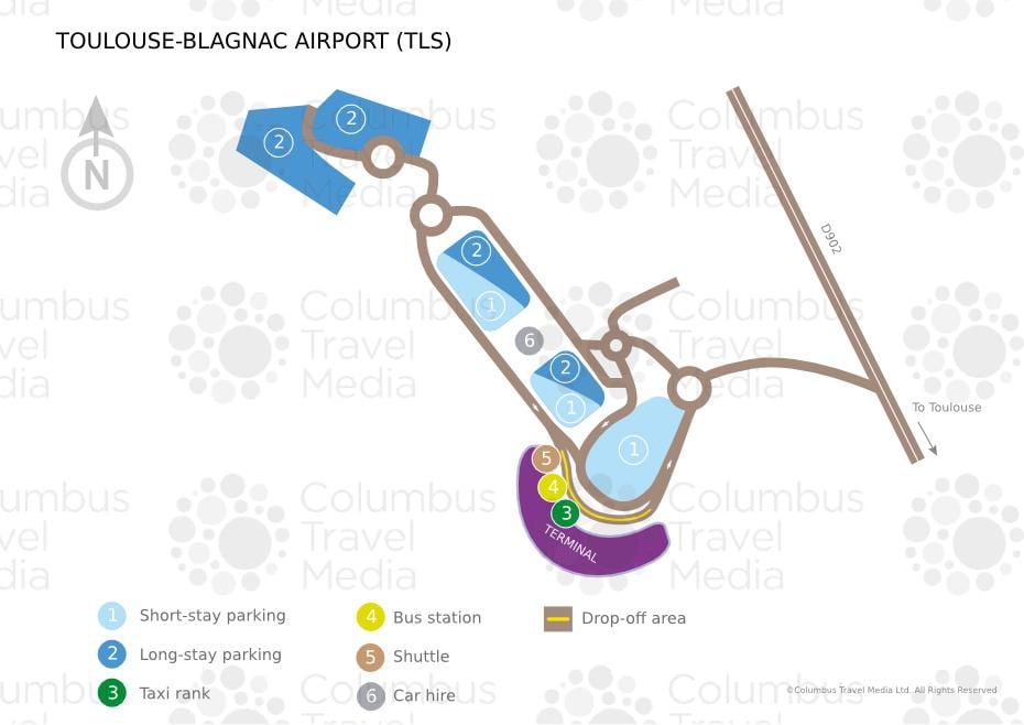 karta över Toulouse blagnac airport