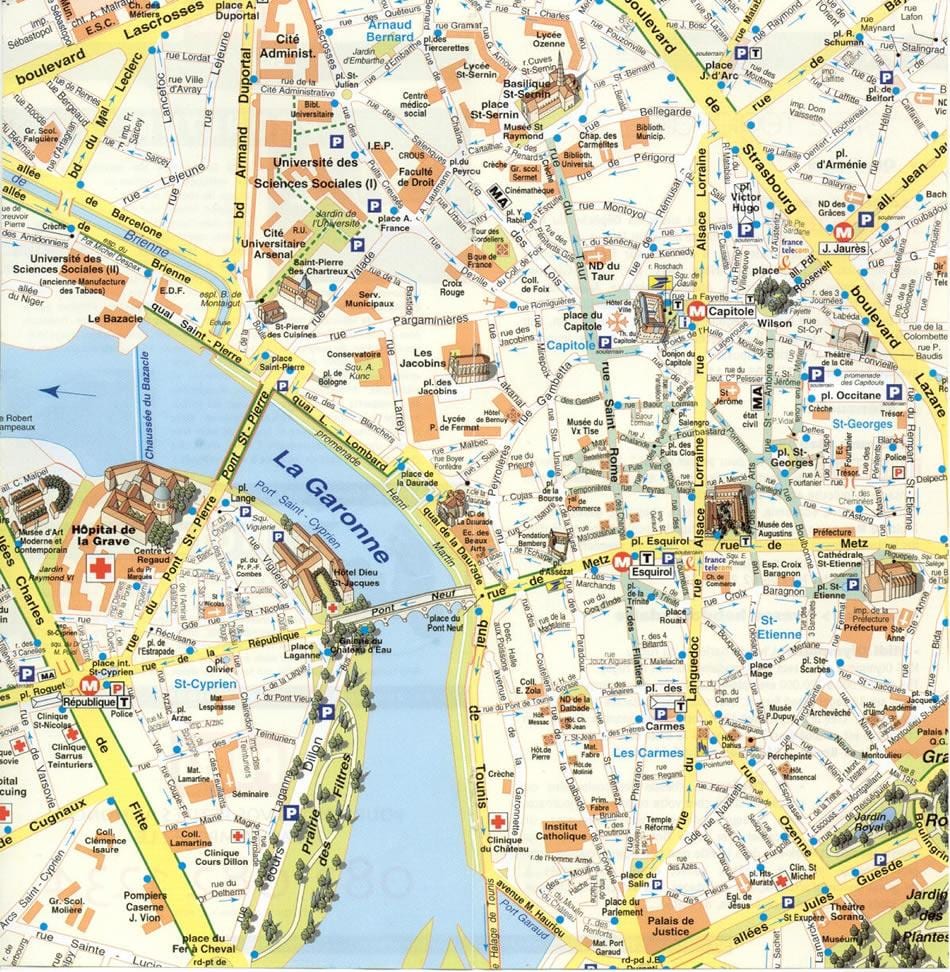karta över Toulouse förort
