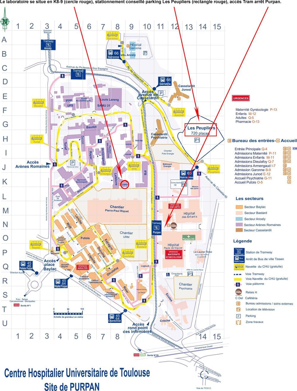 karta över Toulouse sjukhus