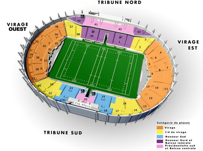 karta över Toulouse stadium