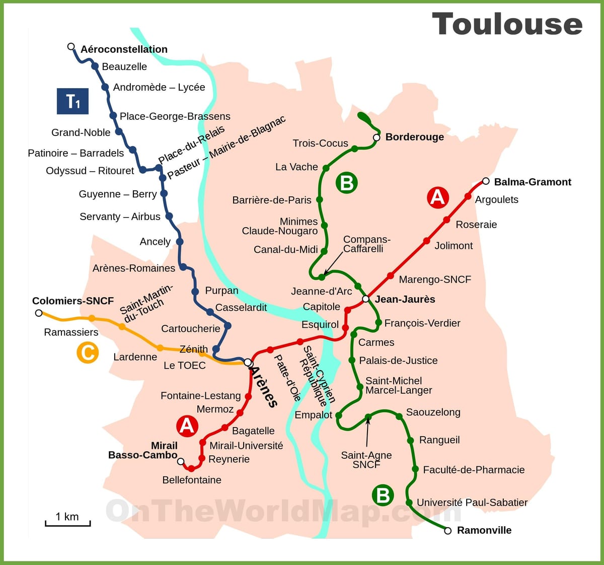 Toulouse underground karta