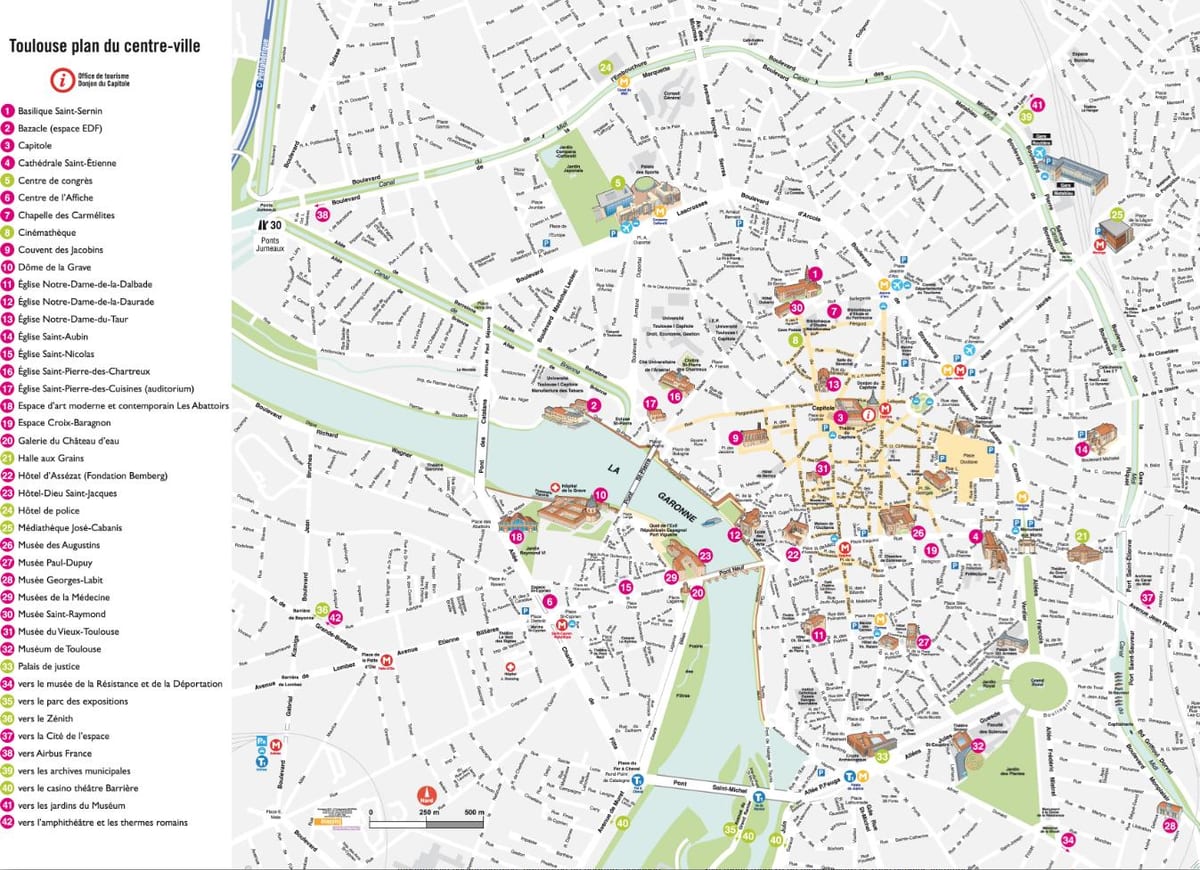 Toulouse turism karta