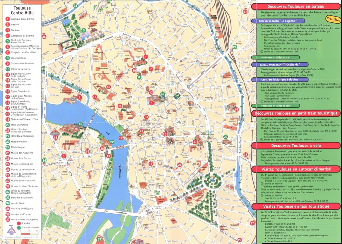 Toulouse attraktion karta