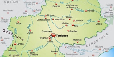 Toulouse-regionen karta