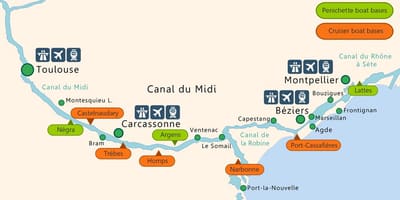 Karta över Toulouse båt