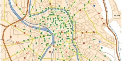 Karta över Toulouse cykel