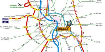 Karta över Toulouse motorväg