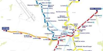 Karta över Toulouse spårvagn