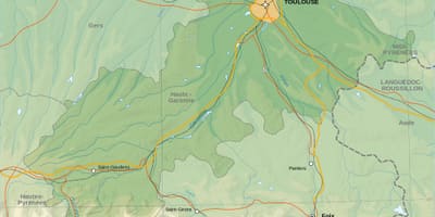 Topografiska kartan över Toulouse